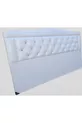 Titre Lit Double Modèle Cuir Synthétique Tissu Blanc Matelassé Rembourré Fait Main