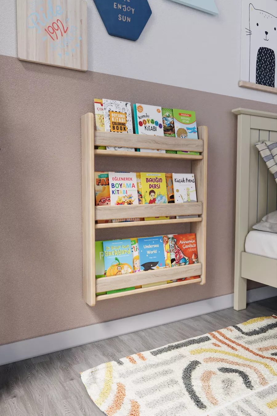 Bibliothèque pour enfants Montessori à 3 étagères Cm - Sonoma