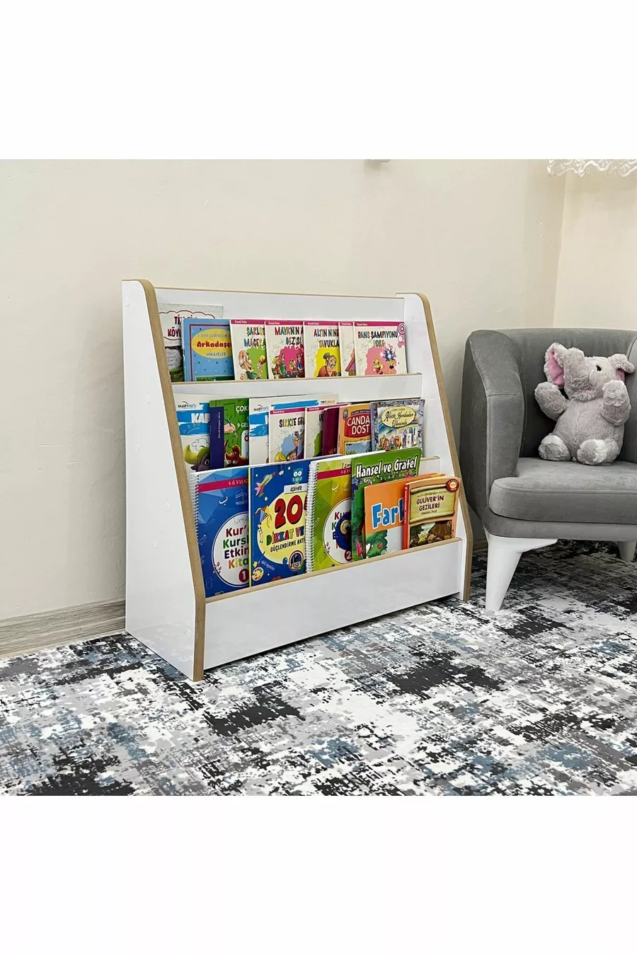 Melis Libreria a 3 Ripiani - Camera dei Giochi per Bambini e Neonati, Libreria Montessori Melis a 3 Ripiani