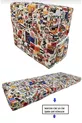 Folding Floor Bed Single Foam Mattress X cm GREY THICK FOAM LOVE PATTERN