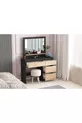 Duru Makeup Table, 4 Drawers, With Mirror, Shelves, Anthracite - Atlantic Pine