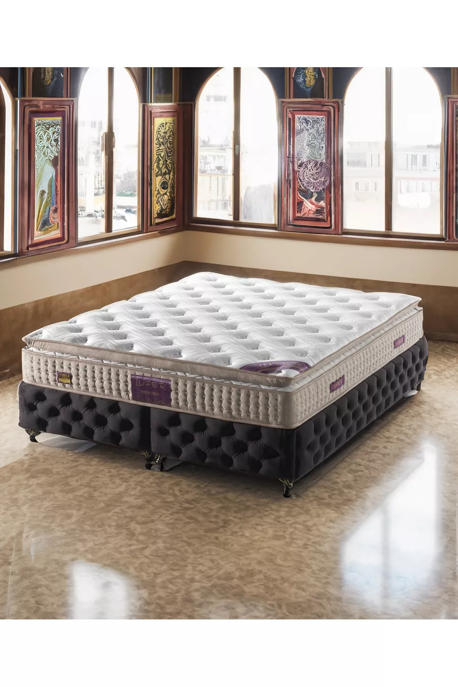 Matelas à ressorts Ultra Orthopédique avec soutien lombaire et dorsal, pack roulé avec coussin, Istanbul Luxuria