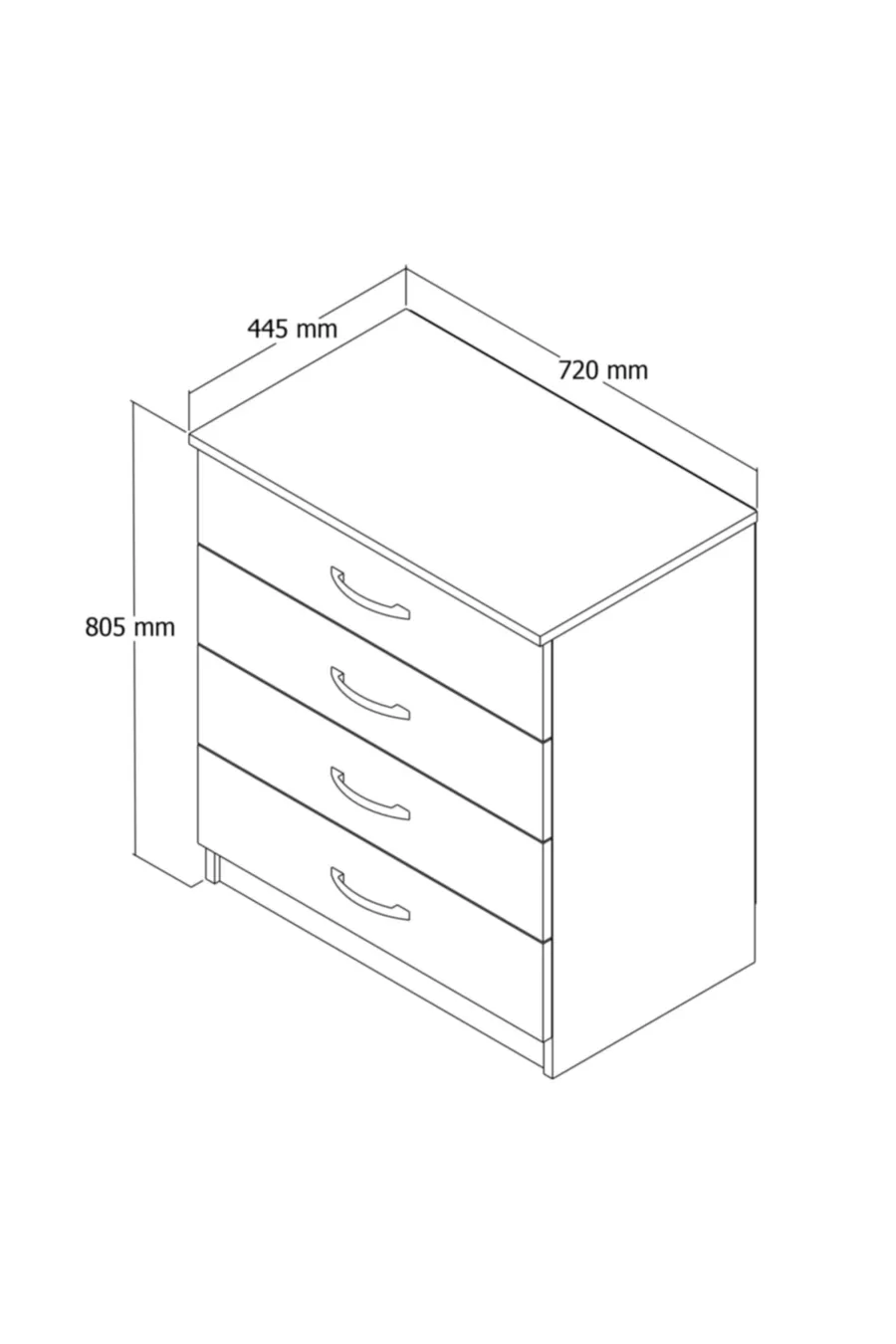 Commode blanche à 4 tiroirs - 