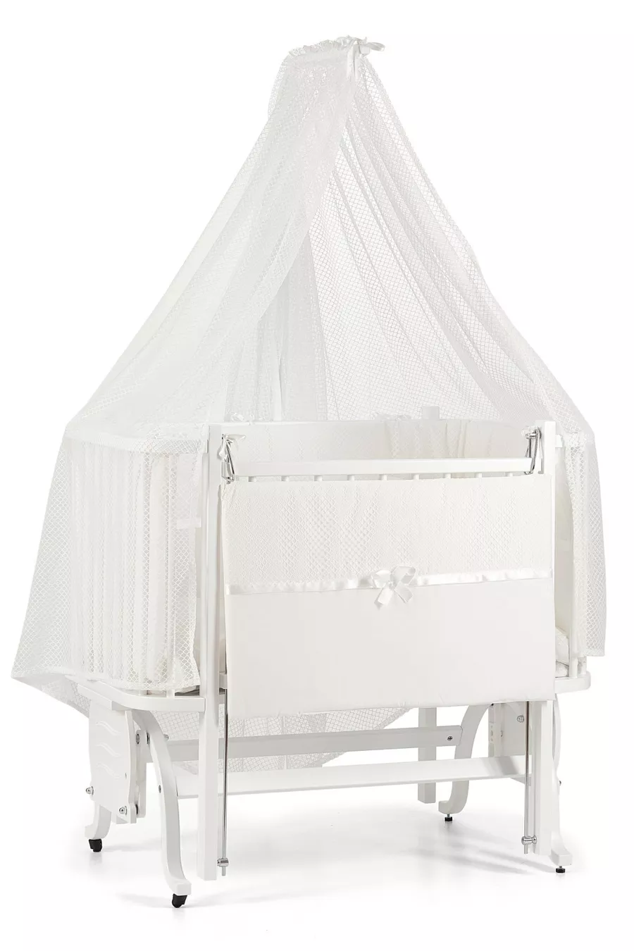 Berceau à bascule en bois Mood Anne Yanı  Cm (BLANC-ÉCRU)
