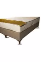 Lit coffre en cuir beige