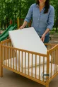 Кровать-игровая площадка с узором алая, матрас из поролона