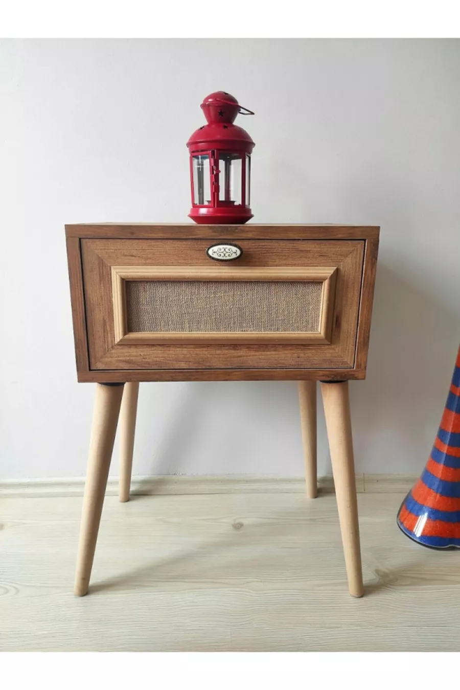 Bedtafelnachtkastje Retro Nachtkastjemodel Nachtkastje met deksel