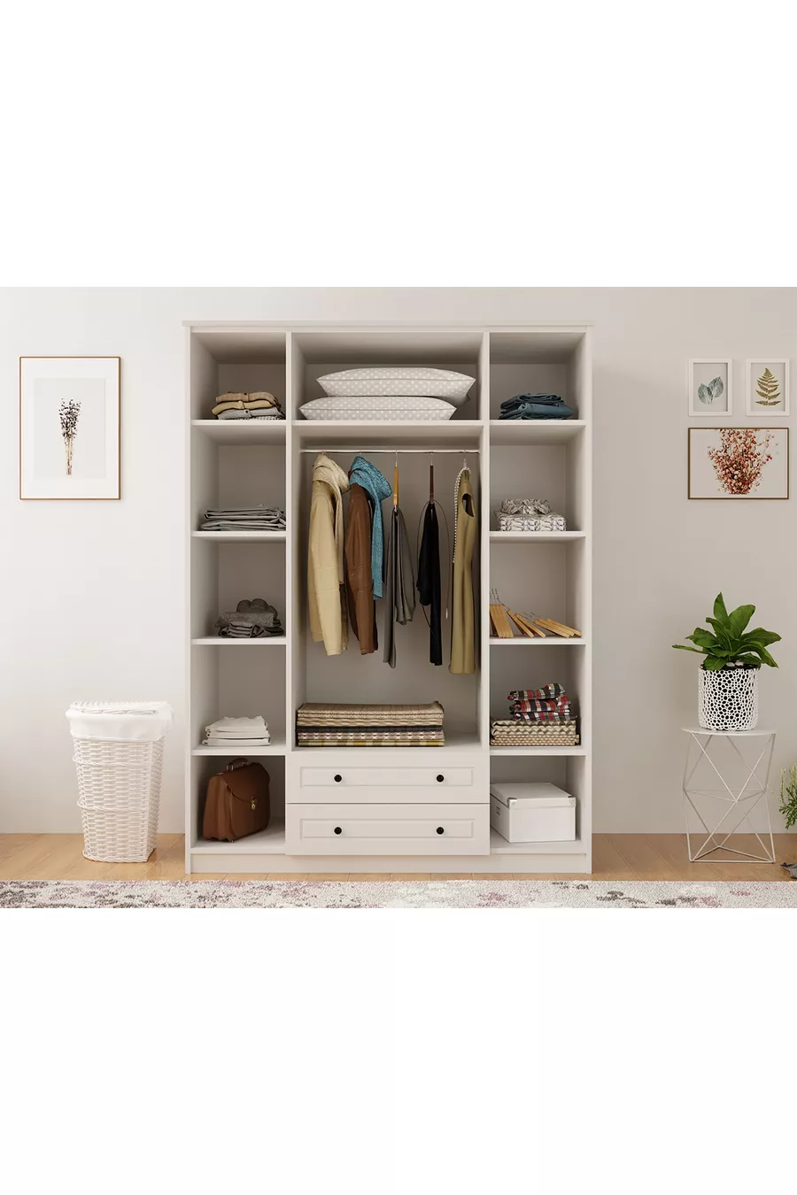 Armoire Diva Country 4 portes 2 tiroirs