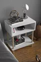 2-Shelf Modern Nightstand Bedroom Bedside Organizer Wooden Leg Side Table - White