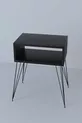 Table de chevet élite en métal avec pieds - Marbre noir