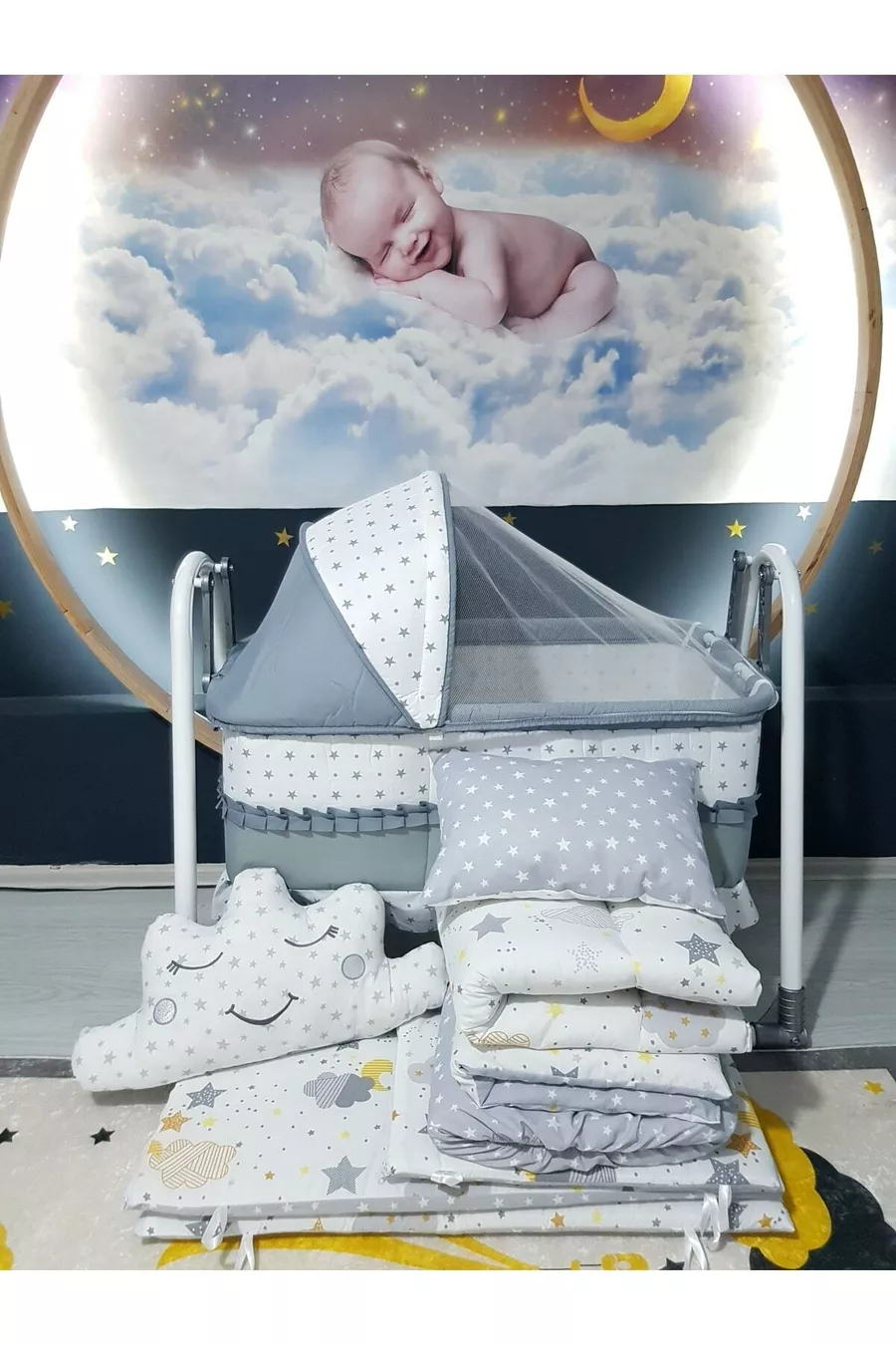 Culla Portatile Oscillante con Set per Dormire Vicino alla Mamma ** Con Cuscino Cambia Pannolino in Omaggio **