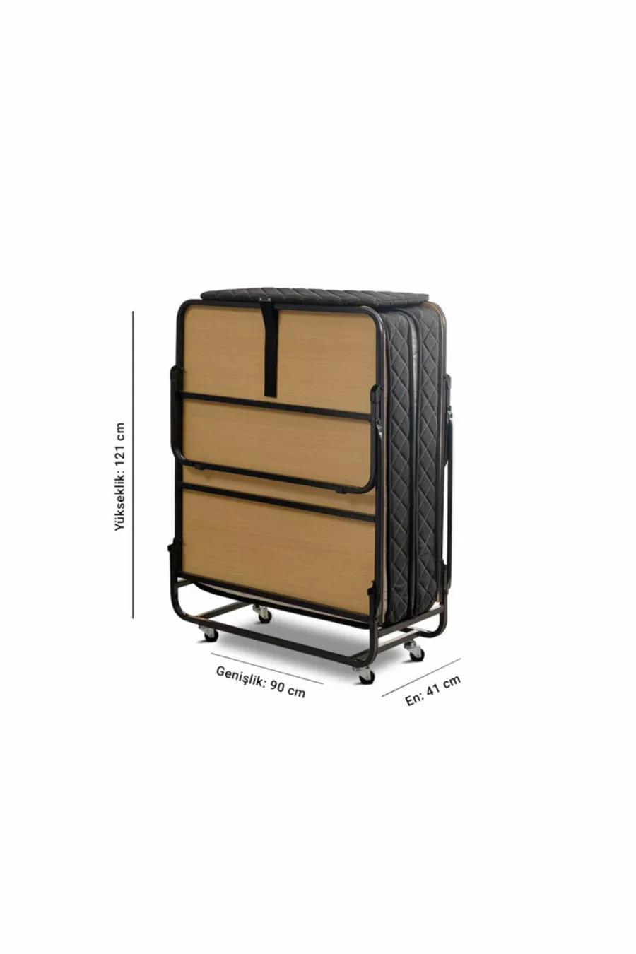 Lit pliant XL | Matelas à ressorts portable en deux parties et cadre de lit pliable