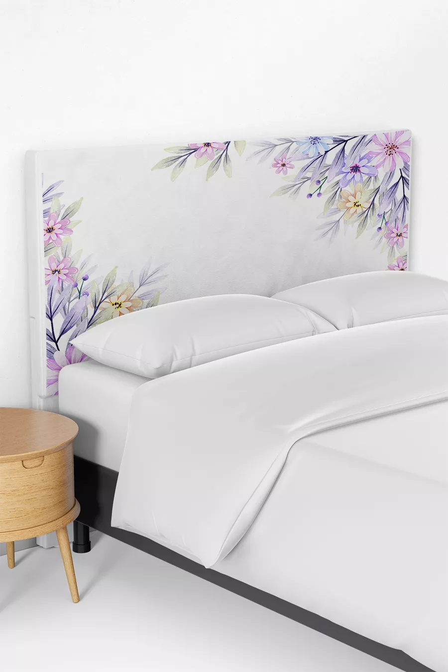 Soft Floral Pattern Bed Base Headboard Cover