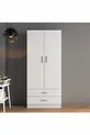 Armoire large à 2 portes et 2 tiroirs Blanc - 