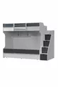 Bunk Bed, Kardem Bunk Bed with Drawer - Anthracite 2 Comfort Mattresses