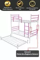 Lit superposé Trend Yavrulu compatible avec lit 3 personnes, métal rose foncé