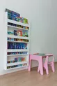 Bibliothèque Montessori & Bibliothèque pour chambre d'enfant & Bibliothèque éducative pour bébé à 4 étagères, blanche