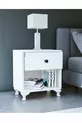 Table de chevet blanche avec poignée bouton