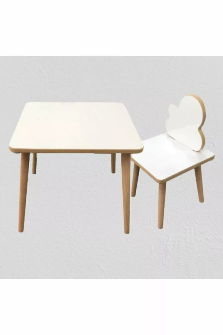 Witte Ybulut Kinder Tafel en Stoel Set Activiteitentafel Bureau 1 Tafel 1 Stoel