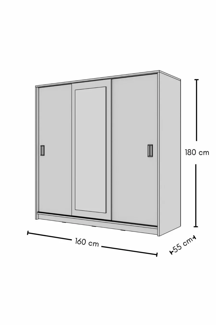 Weißer Schiebetürenschrank 