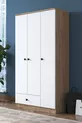 Rani  Шкаф для одежды 3-дверный с 1 выдвижным ящиком, 6 полками, 1 корзиной, орех - белый