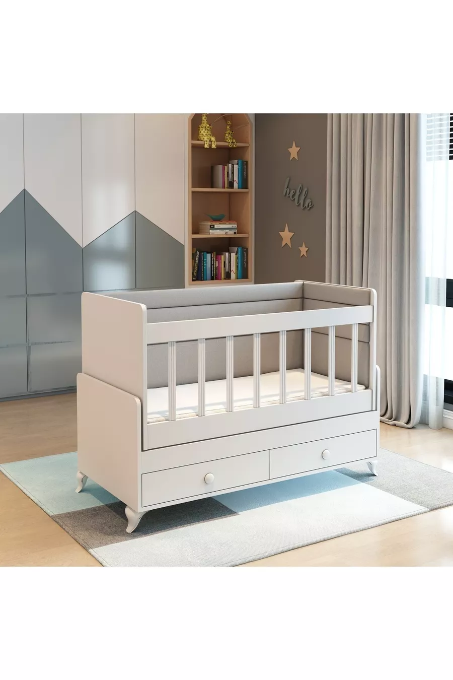 Culla con cassetto * Altalena per neonato con letto regalo, fissa e oscillante