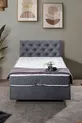 Ensemble de lit Comfort avec sommier et tête de lit simple Eylül, gris