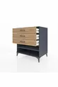 Commode Kronos à une étagère et trois tiroirs Anthracite-Pin