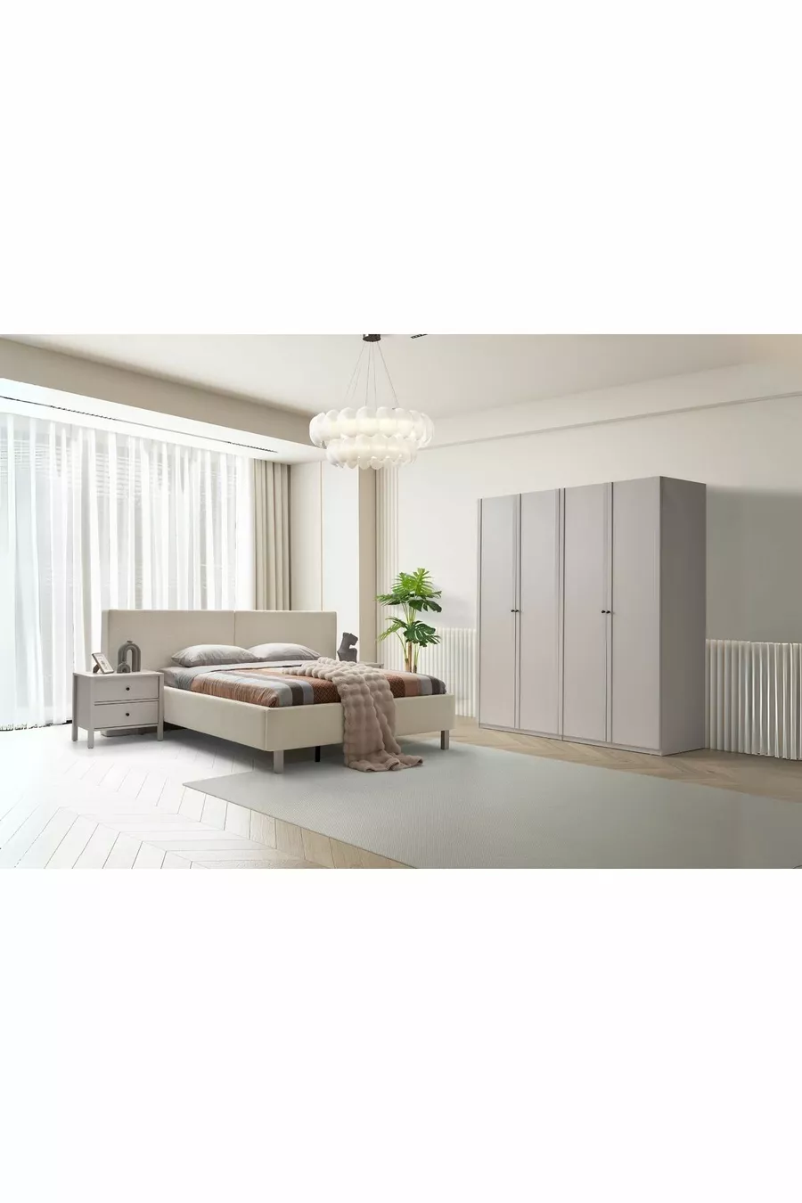 Спальный гарнитур Folt Beige с 4 дверцами