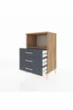 Hyperion Nightstand with One Shelf and 3 Drawers Pine-Anthracite