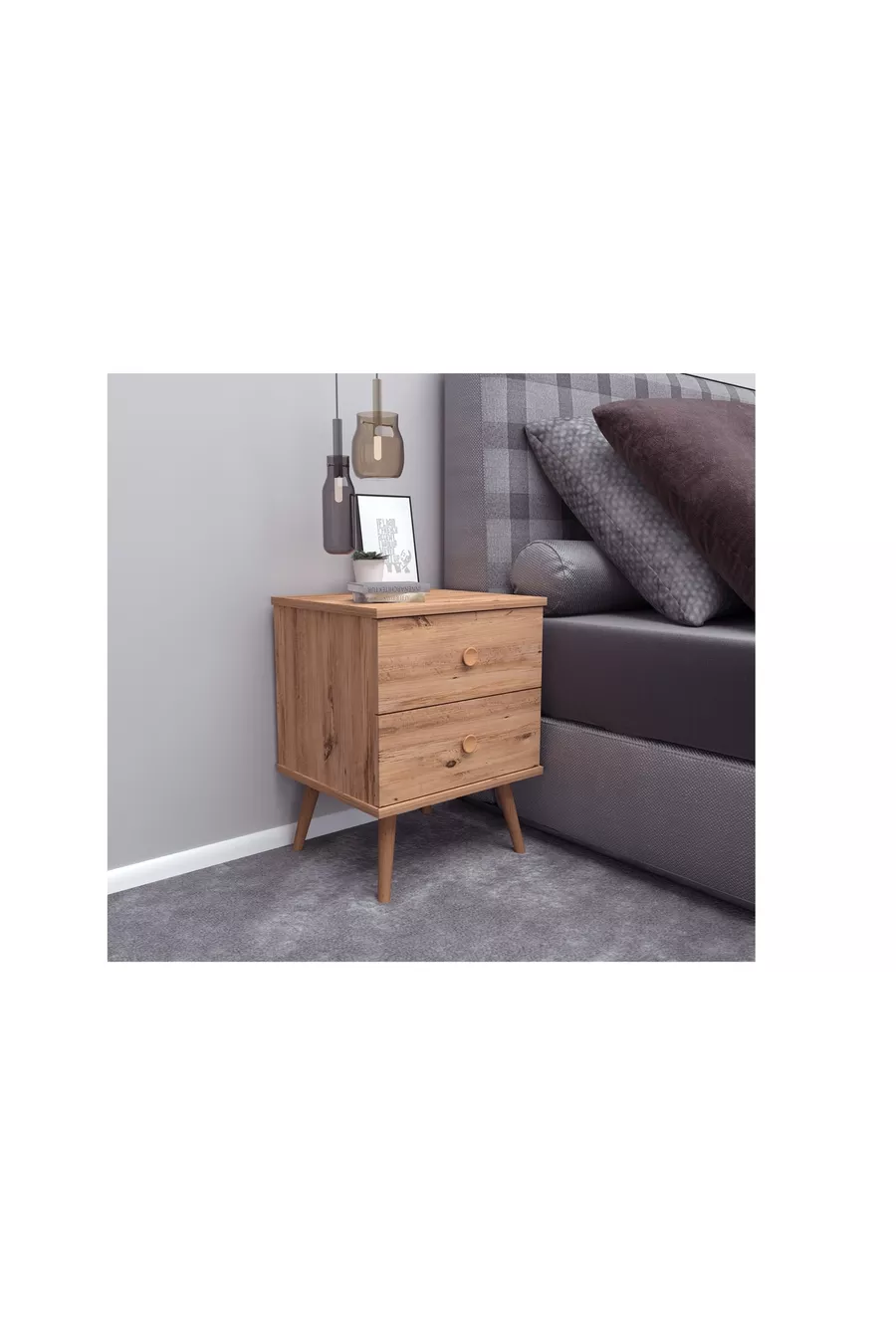 Commode Milas, pieds en bois, pin de l'Atlantique