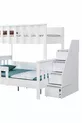 Lit superposé en profilé MDF, Lit superposé Deluxe séparable - Blanc