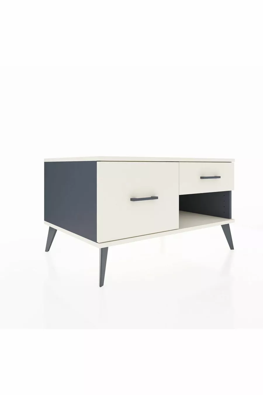 Commode Kronos 2 tiroirs Anthracite-Pierre de lune