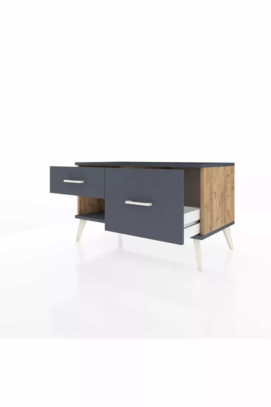 Commode Hyperion 2 tiroirs Pin-Anthracite