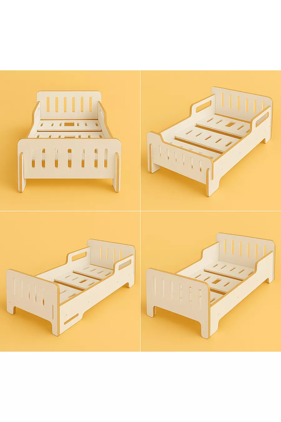 Lit bébé - Matelas bébé - Matelas au sol pour enfant - Matelas au sol pour bébé - Lit - Matelas - MDF - Blanc