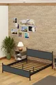 Letto Matrimoniale Moderno in Legno e Metallo Nero Antracite Grigio
