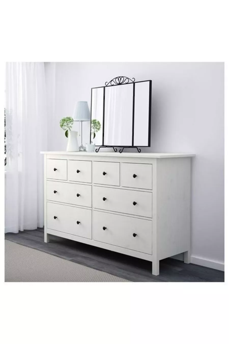 Hemnes, скрин с 8 чекмеджета, см, бял лак
