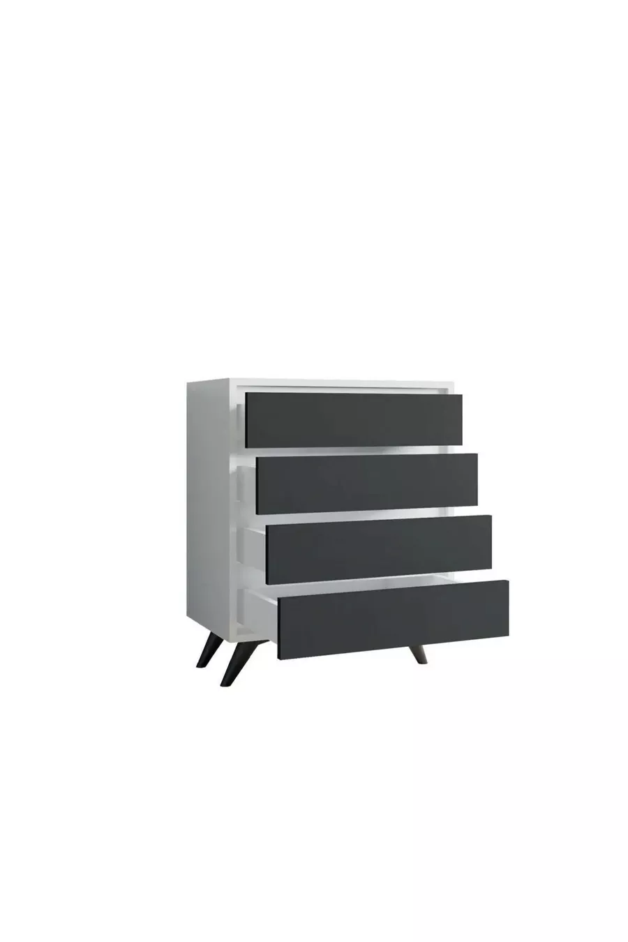Suvera 4-Drawer Dresser White-Anthracite