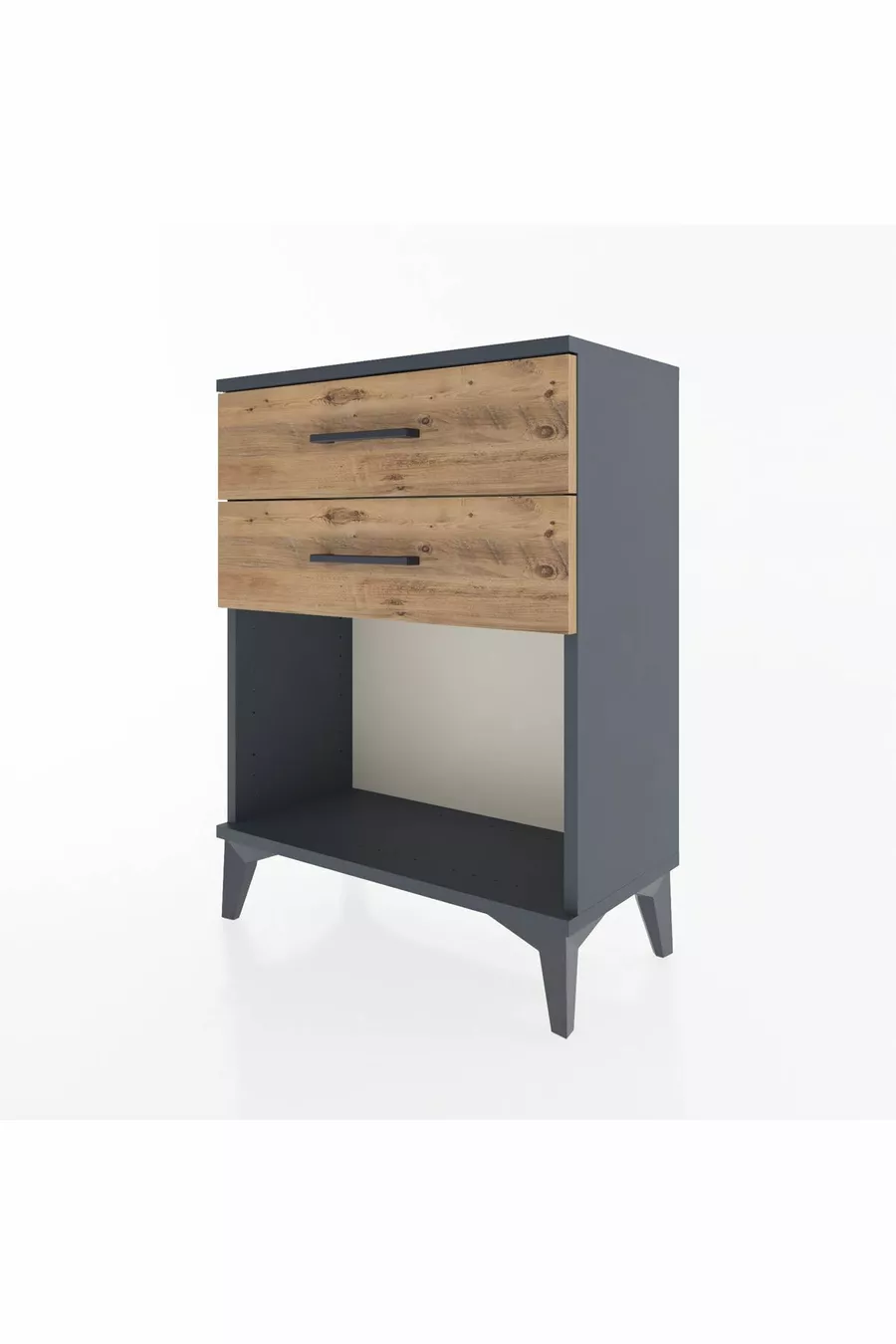 Arges Commode 2 Drawer Anthracite-Pine