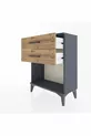 Arges Commode 2 Drawer Anthracite-Pine