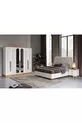 Installation gratuite - Chambre à coucher complète en MDF Flora à 6 portes - Sommier inclus