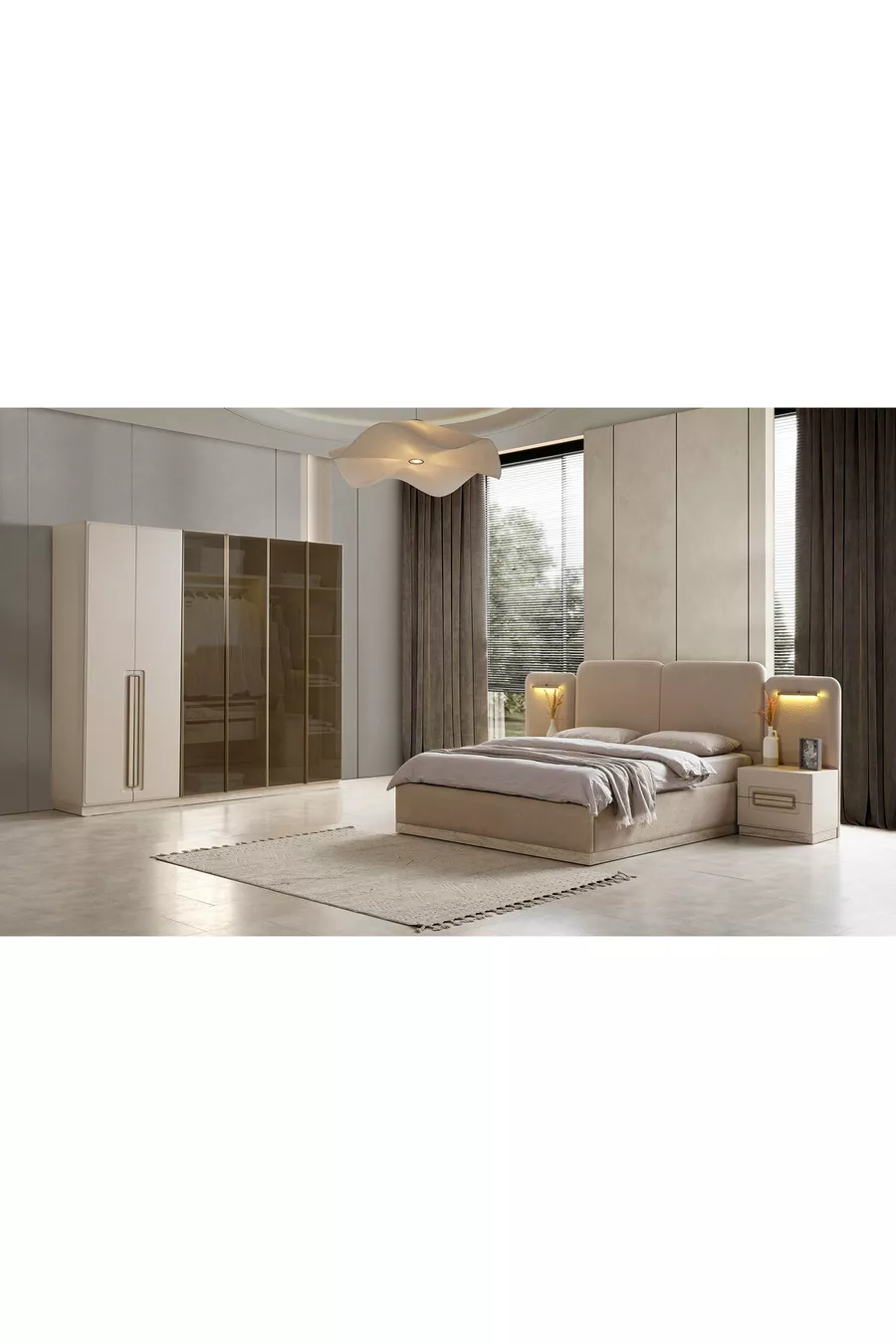 Camera da Letto con Base Oliver - Con Ante dei Mobili
