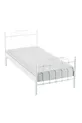 Letto singolo in ferro battuto Hatkus - bianco (con doghe in legno)
