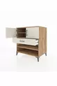 Commode Kronos 3 étagères 1 tiroir 2 portes Pin-Gris