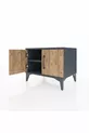 Table de chevet Hyperion à une étagère et deux portes Anthracite-Pin