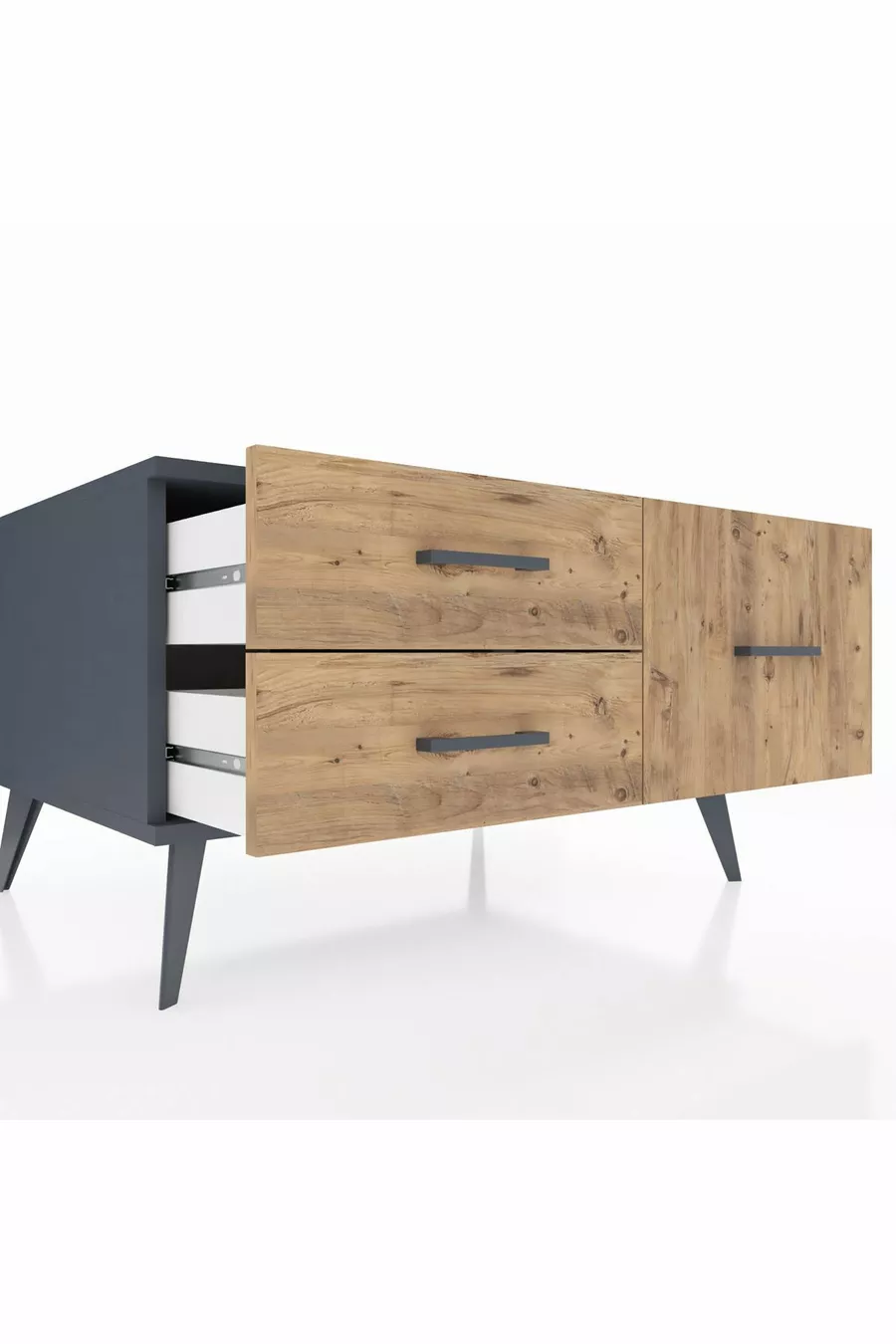 Kronos Dresser 3-Shelf Anthracite-Anthracite/Pine