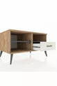 Commode Kronos à 2 étagères et 1 tiroir, en pin-anthracite/gris pierre