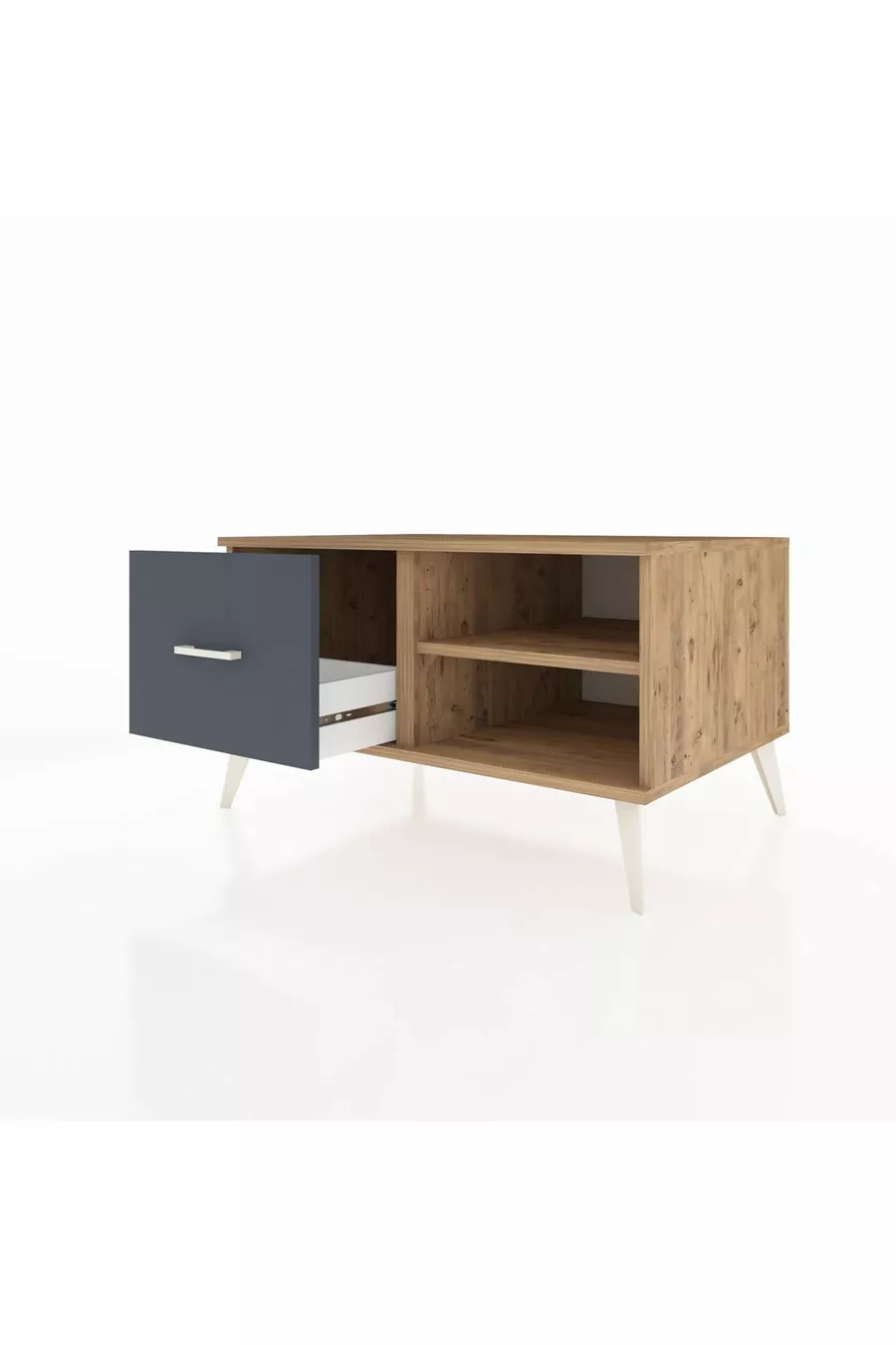 Kronos Kommode Ein Regal Ein Schublade Kiefer-Kiefer/Anthrazit
