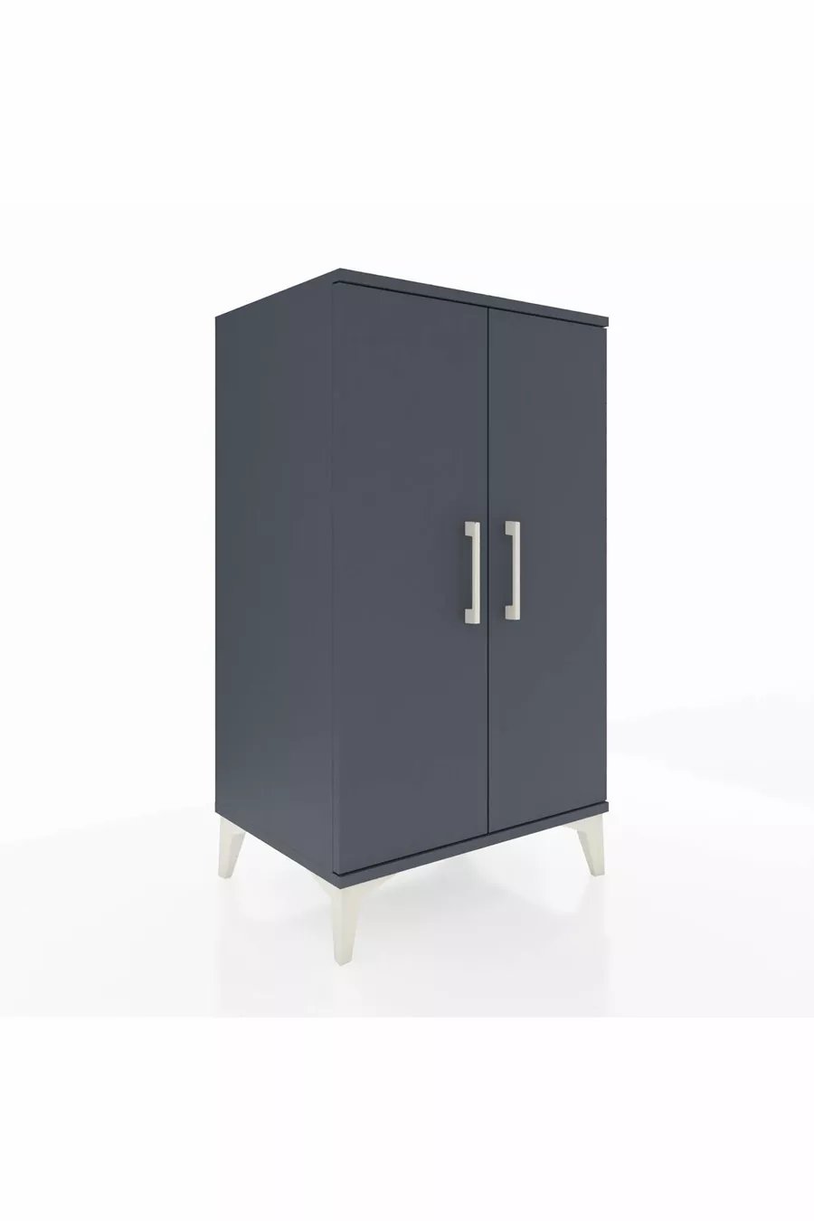 Commode Hyperion 2 étagères 2 portes Anthracite-Anthracite