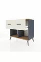 Commode Hyperion 2 tiroirs Anthracite-Sapin/Pierre de lune